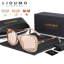 Load image into Gallery viewer, LIOUMO Fashion Oversized Sunglasses Women 2020 Chameleon Sun Glasses Female Polarized Photochromic Eyewear UV400 zonnebril dames
